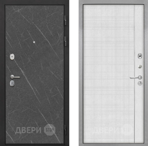 Входная металлическая Дверь Интекрон (INTECRON) Гектор Гранит Лава Оникс В-07 с молдингом Лофт белый в Дзержинском