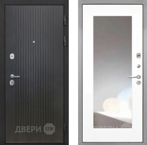 Входная металлическая Дверь Интекрон (INTECRON) Гектор ФЛ-295 ФЛЗ-120-М Зеркало Белый матовый в Дзержинском