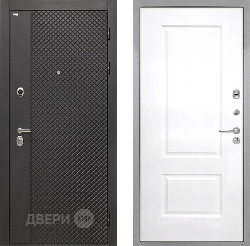 Входная металлическая Дверь Интекрон (INTECRON) Олимпия Black 4К Альба Роял Вуд белый в Дзержинском