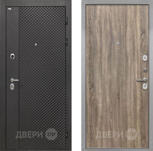Входная металлическая Дверь Интекрон (INTECRON) Олимпия Black 4К Гладкая Дуб турин в Дзержинском