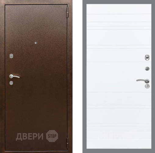 Дверь Рекс (REX) 1А Медный Антик Line Силк Сноу в Дзержинском