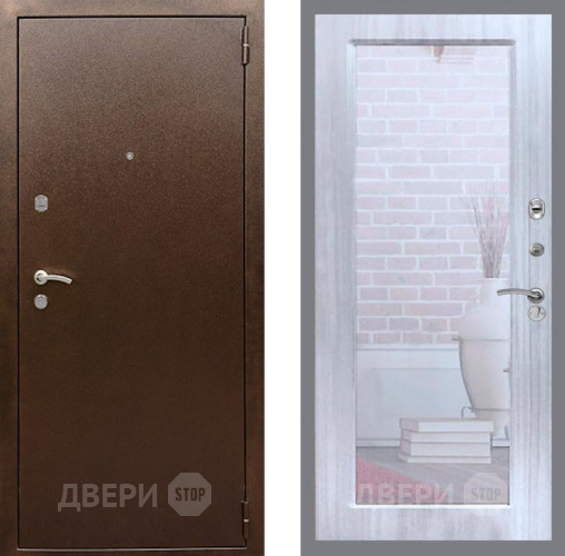 Дверь Рекс (REX) 1А Медный Антик Зеркало Пастораль Сандал белый в Дзержинском