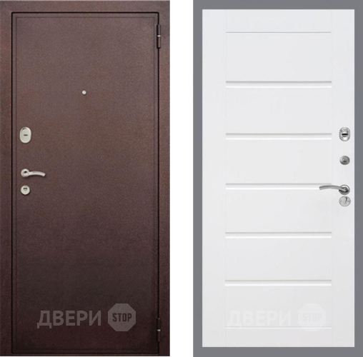 Входная металлическая Дверь Рекс (REX) 2 Медный Антик Сити Белый ясень в Дзержинском