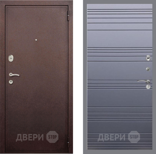 Дверь Рекс (REX) 2 Медный Антик Line Силк титан в Дзержинском