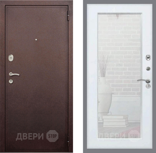 Дверь Рекс (REX) 2 Медный Антик Зеркало Пастораль Белый ясень в Дзержинском