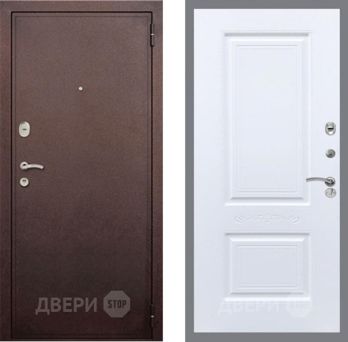Входная металлическая Дверь Рекс (REX) 2 Медный Антик Смальта Силк Сноу в Дзержинском
