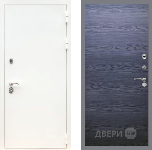 Входная металлическая Дверь Рекс (REX) 5 Белая Шагрень GL Дуб тангенальный черный в Дзержинском