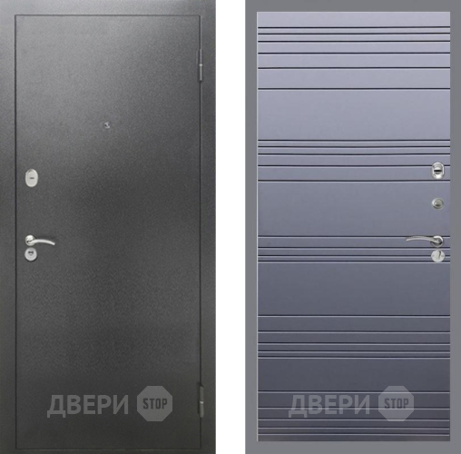 Входная металлическая Дверь Рекс (REX) 2А Серебро Антик Line Силк титан в Дзержинском