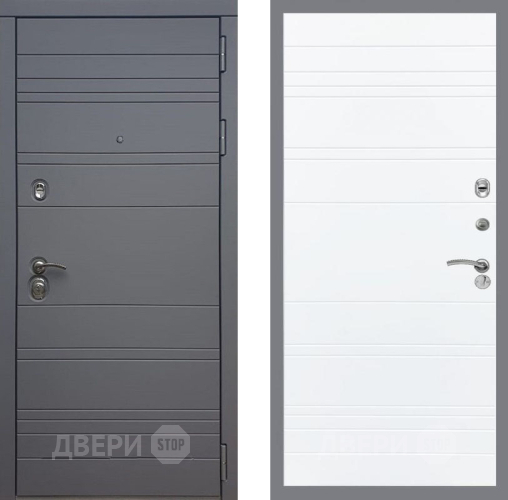 Входная металлическая Дверь Рекс (REX) 14 силк титан Line Силк Сноу в Дзержинском