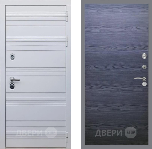 Входная металлическая Дверь Рекс (REX) 14 Силк Сноу GL Дуб тангенальный черный в Дзержинском