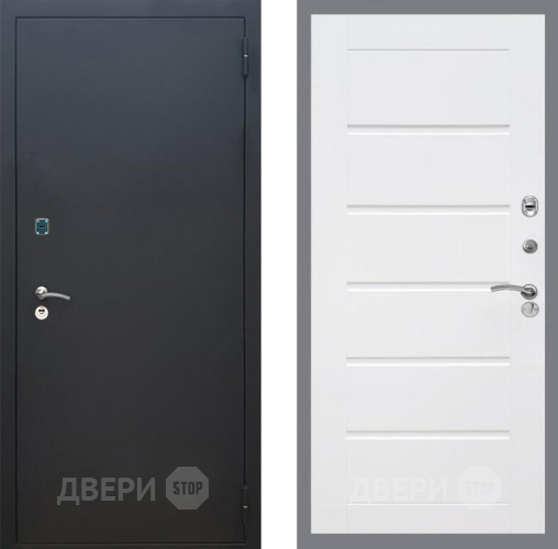 Входная металлическая Дверь Рекс (REX) 1A Черный Муар Сити Белый ясень в Дзержинском