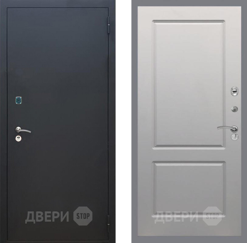 Входная металлическая Дверь Рекс (REX) 1A Черный Муар FL-117 Грей софт в Дзержинском