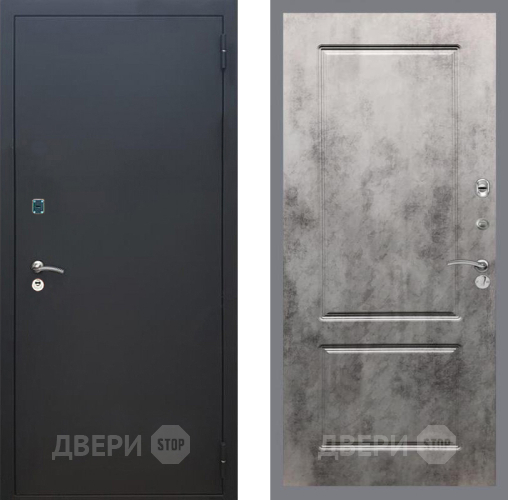 Входная металлическая Дверь Рекс (REX) 1A Черный Муар FL-117 Бетон темный в Дзержинском