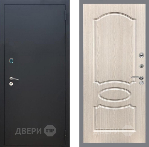 Дверь Рекс (REX) 1A Черный Муар FL-128 Беленый дуб в Дзержинском