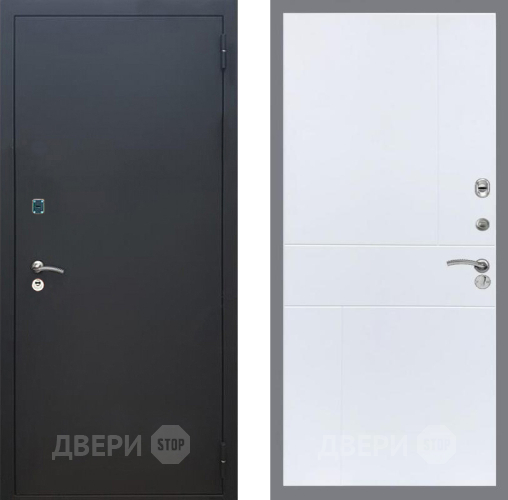 Входная металлическая Дверь Рекс (REX) 1A Черный Муар FL-290 Силк Сноу в Дзержинском