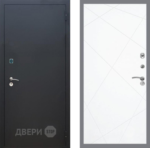Входная металлическая Дверь Рекс (REX) 1A Черный Муар FL-291 Силк Сноу в Дзержинском