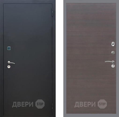 Входная металлическая Дверь Рекс (REX) 1A Черный Муар GL венге поперечный в Дзержинском