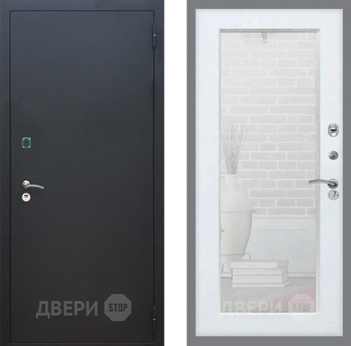Входная металлическая Дверь Рекс (REX) 1A Черный Муар Зеркало Пастораль Силк Сноу в Дзержинском