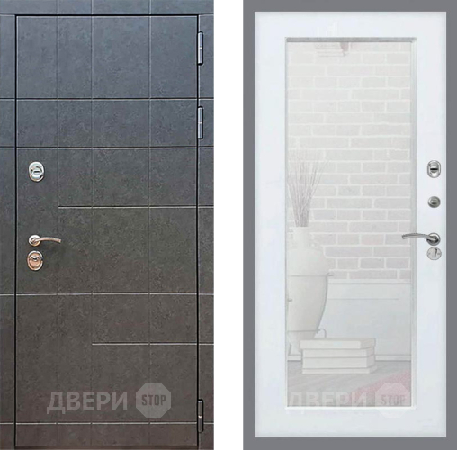 Входная металлическая Дверь Рекс (REX) 21 Зеркало Пастораль Силк Сноу в Дзержинском