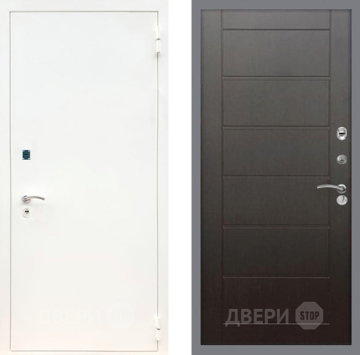 Входная металлическая Дверь Рекс (REX) 1А Белая шагрень Сити Венге в Дзержинском