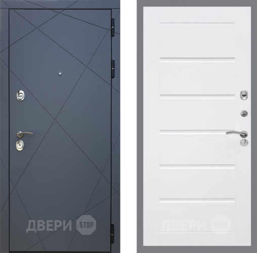 Входная металлическая Дверь Рекс (REX) 13 Силк Титан Сити Белый ясень в Дзержинском