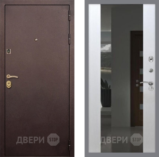 Входная металлическая Дверь Рекс (REX) Лайт 3К СБ-16 с Зеркалом Лиственница беж в Дзержинском