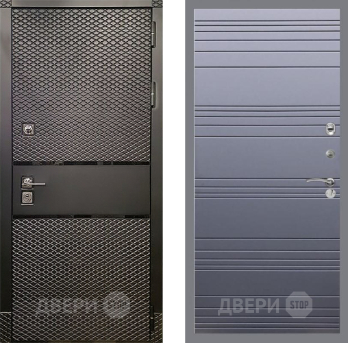 Входная металлическая Дверь Рекс (REX) 15 Черный Кварц Line Силк титан в Дзержинском