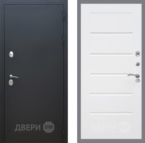 Дверь Рекс (REX) 5 Черный Муар Сити Белый ясень в Дзержинском