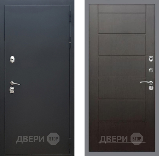 Входная металлическая Дверь Рекс (REX) 5 Черный Муар Сити Венге в Дзержинском