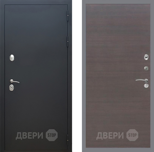 Входная металлическая Дверь Рекс (REX) 5 Черный Муар GL венге поперечный в Дзержинском