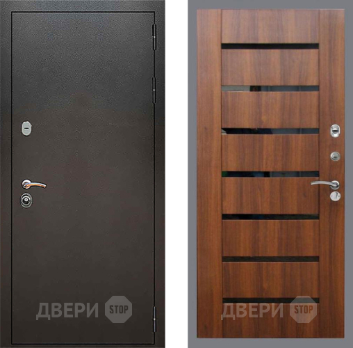 Дверь Рекс (REX) 5 Серебро Антик СБ-14 стекло черное Орех бренди в Дзержинском
