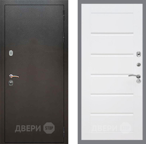 Входная металлическая Дверь Рекс (REX) 5 Серебро Антик Сити Белый ясень в Дзержинском