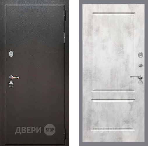 Дверь Рекс (REX) 5 Серебро Антик FL-117 Бетон светлый в Дзержинском