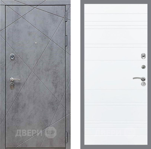 Дверь Рекс (REX) 13 Бетон Темный Line Силк Сноу в Дзержинском