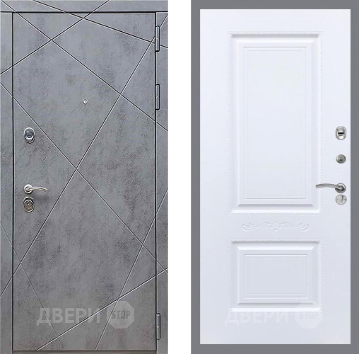Входная металлическая Дверь Рекс (REX) 13 Бетон Темный Смальта Силк Сноу в Дзержинском