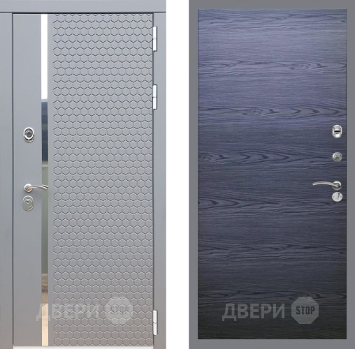 Входная металлическая Дверь Рекс (REX) 24 GL Дуб тангенальный черный в Дзержинском