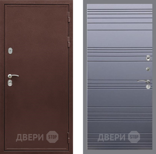 Входная металлическая Дверь Рекс (REX) 5 металл 3 мм Line Силк титан в Дзержинском