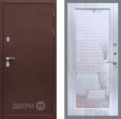Дверь Рекс (REX) 5 металл 3 мм Зеркало Пастораль Сандал белый в Дзержинском